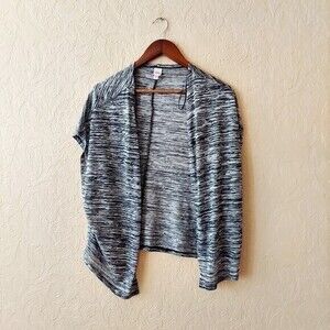 Bongo short sleeve open front cardigan shrug heathered grey NEW size medium